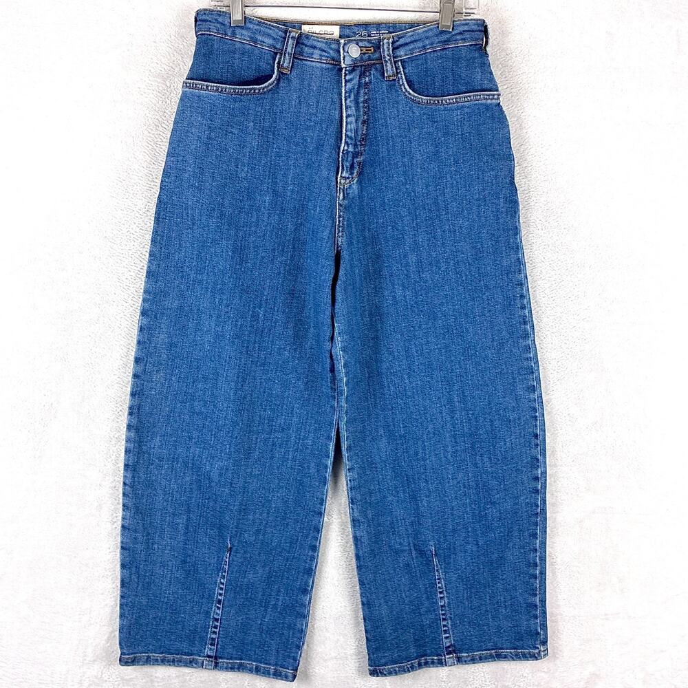 Pilcro Anthropologie Jeans Womens 26 Barrel Crop Wide Leg Preppy Boho Western